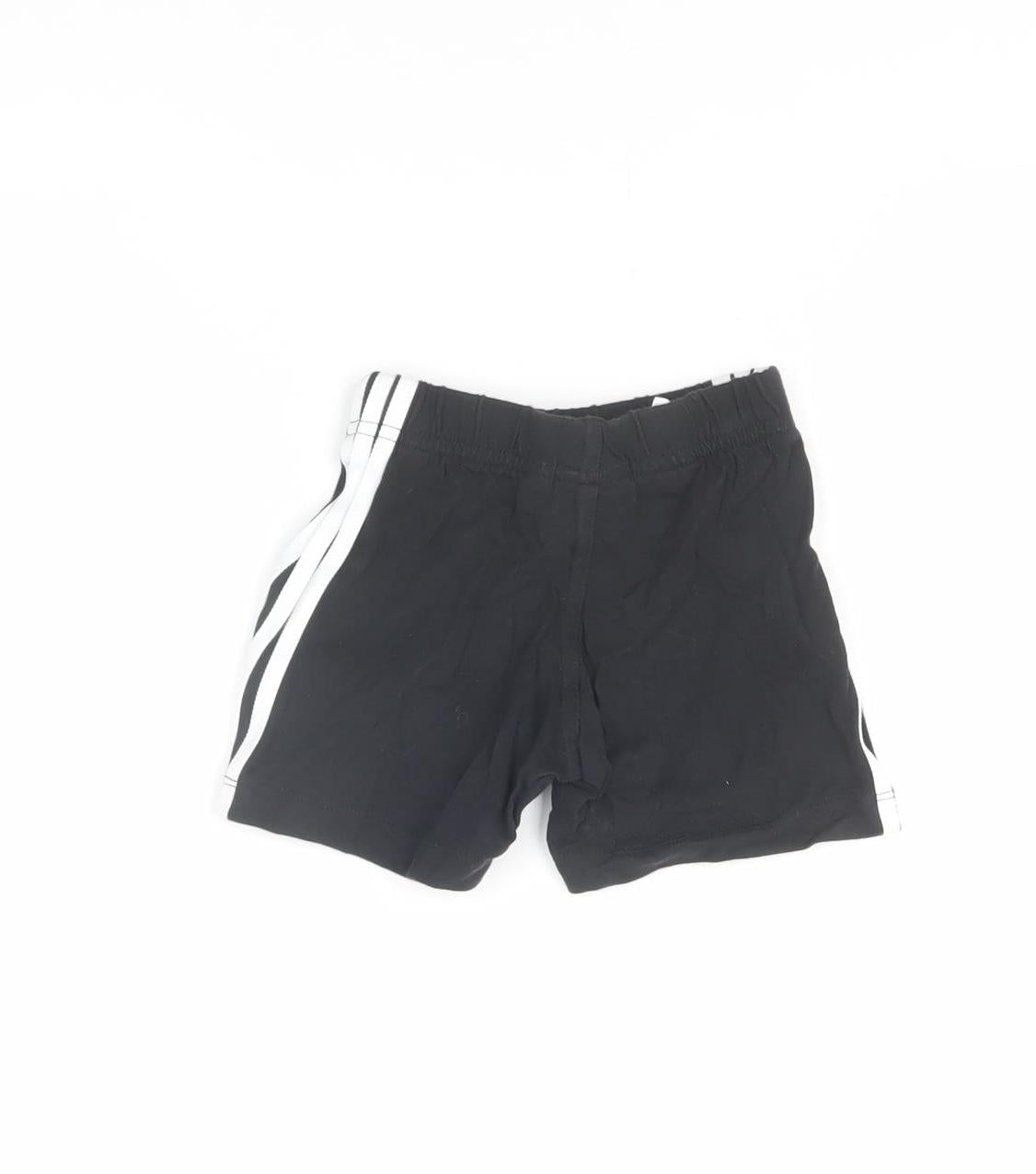 Adidas Unisex Baby Black Shorts 6-9 Months Cotton
