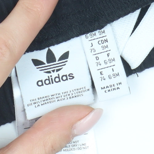 Adidas Unisex Baby Black Shorts 6-9 Months Cotton