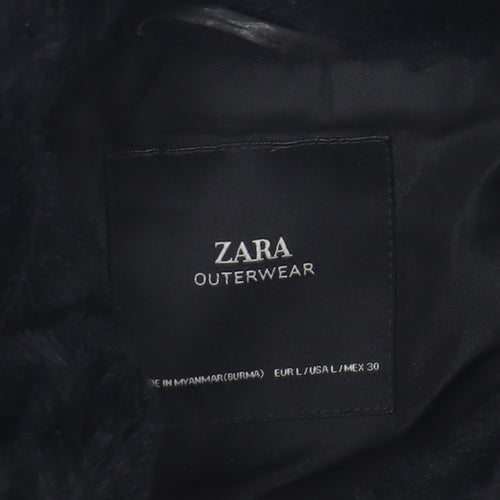 Zara Women's Black Puffer Jacket, Size L, Winter Essential