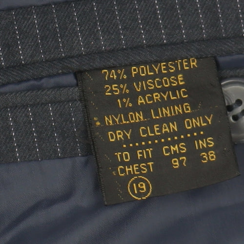 Foster Menswear Navy Pinstripe Blazer Size 38R