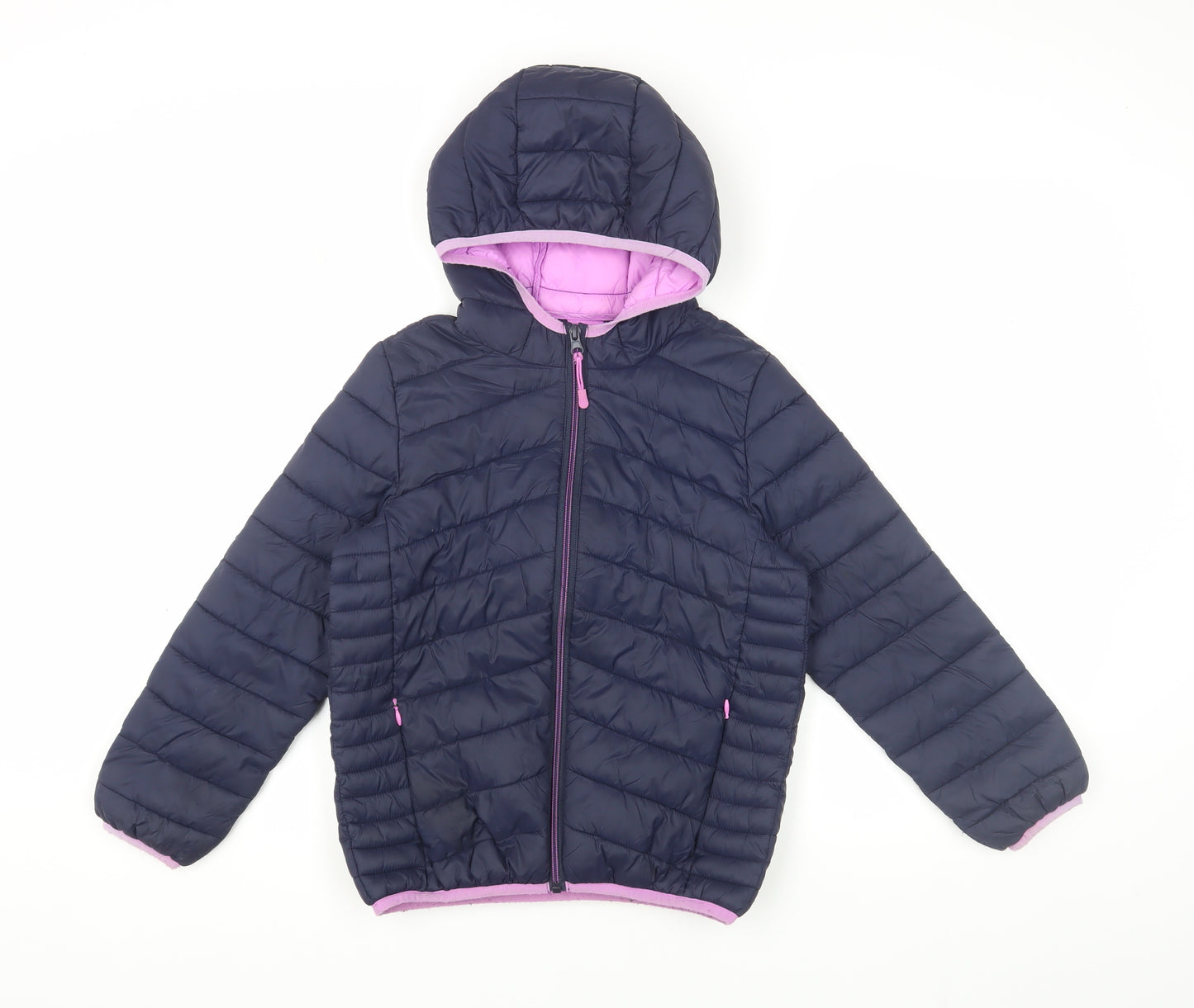 Marks and Spencer Girls Blue Puffer Jacket Size 8-9 Years