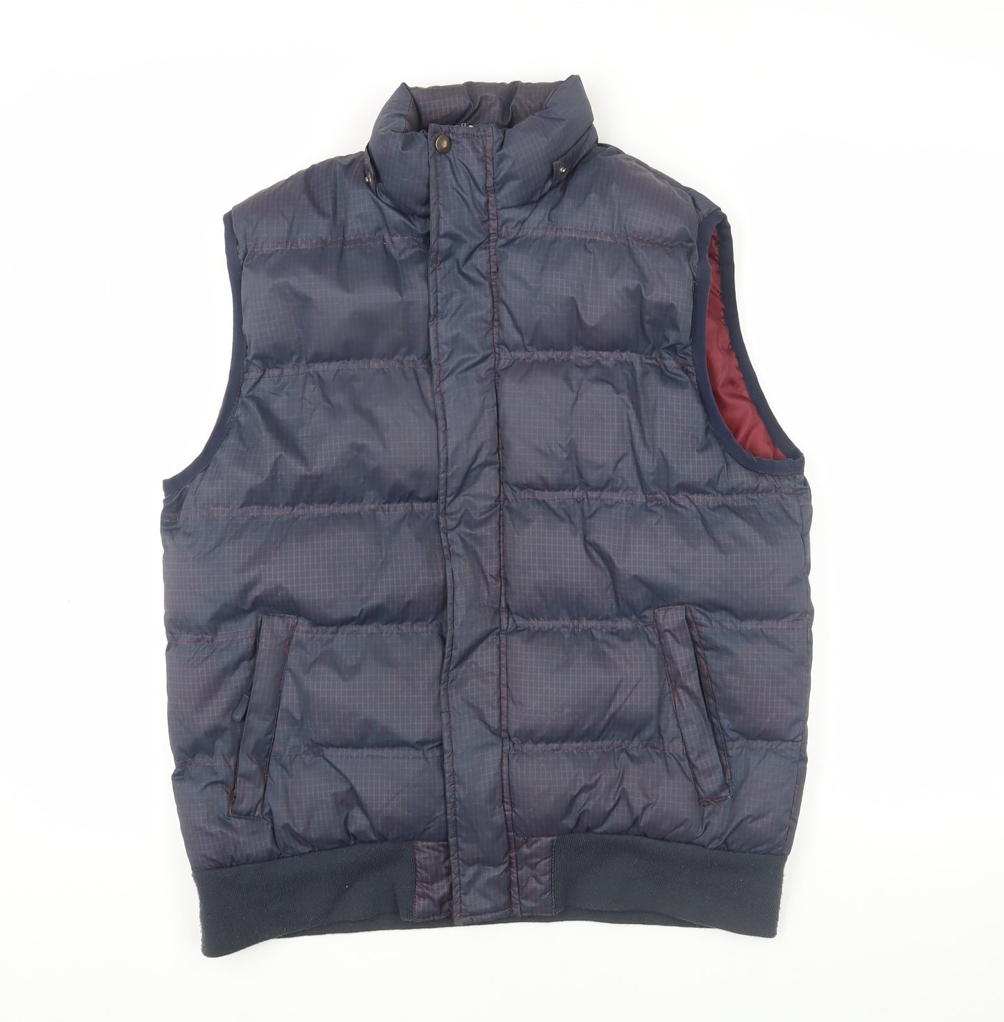 Harry Hall Blue Check Puffer Waistcoat XL Men's