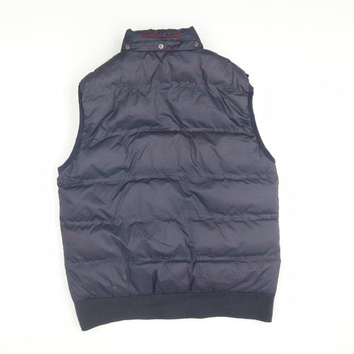Harry Hall Blue Check Puffer Waistcoat XL Men's