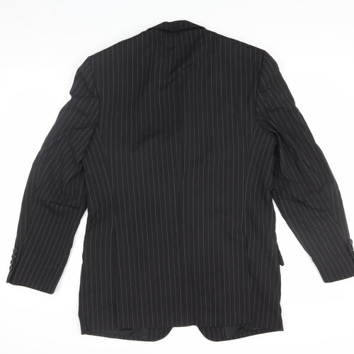 Tom English Men's Black Striped Blazer, 38 Regular Fit