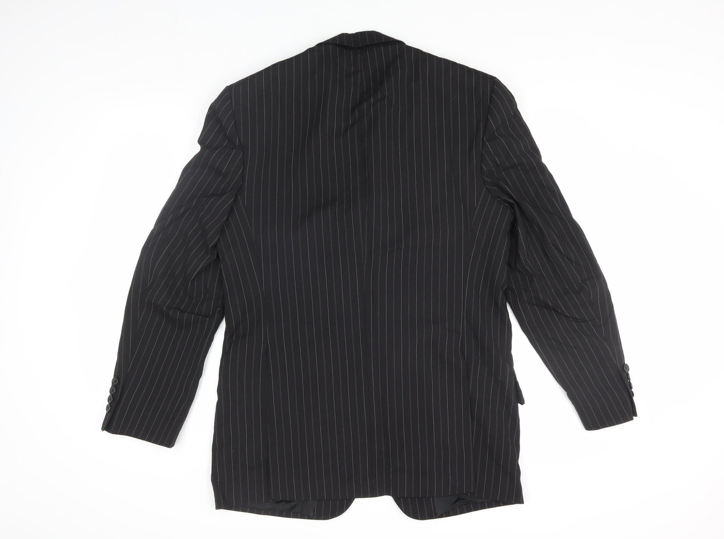 Tom English Men's Black Striped Blazer, 38 Regular Fit