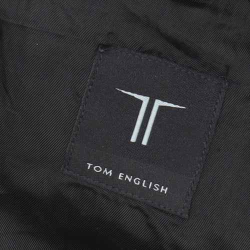 Tom English Men's Black Striped Blazer, 38 Regular Fit