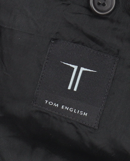 Tom English Men's Black Striped Blazer, 38 Regular Fit