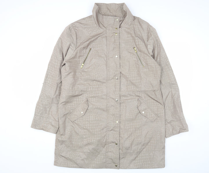 Linea Women's Beige Animal Print Mid-Length Coat
