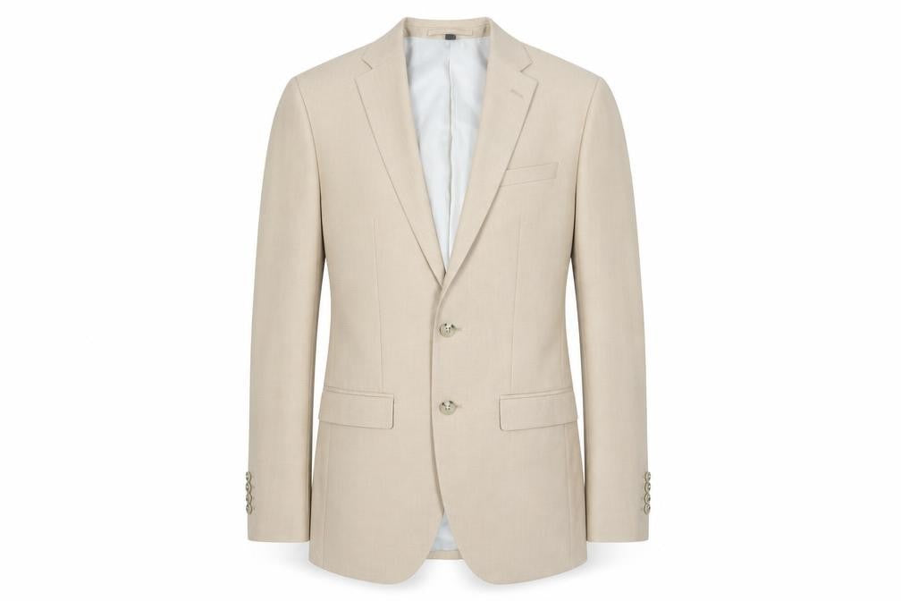 Front view of Marks & Spencer Beige 34L Blazer for Men