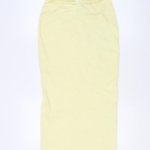 PrettyLittleThing Women's Yellow Bodycon Midi Dress M