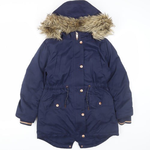 John Lewis Girls Blue Parka Coat 10 Years