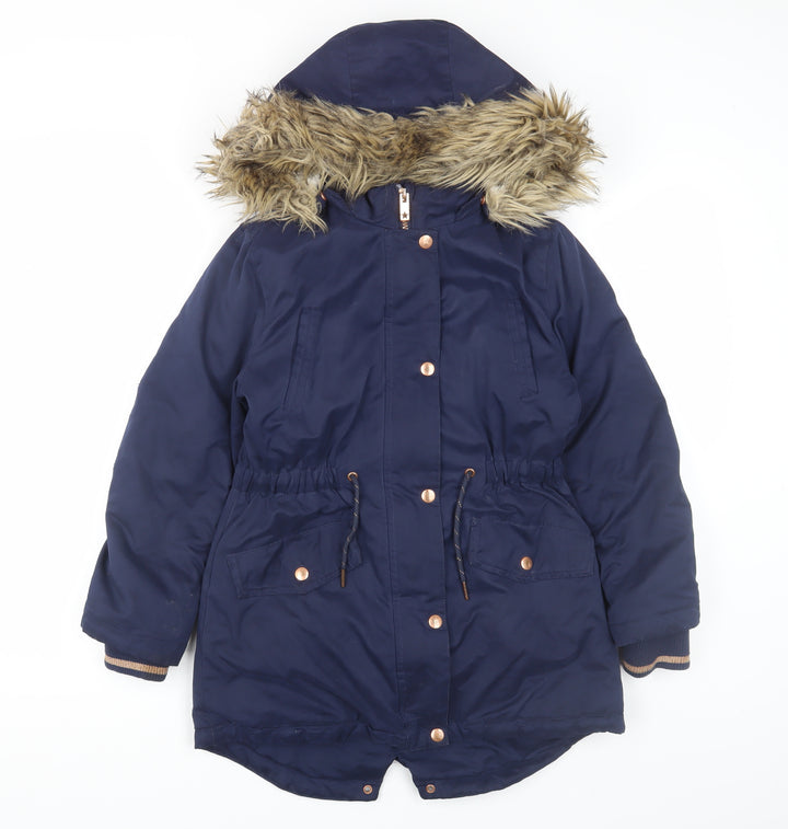 John Lewis Girls Blue Parka Coat 10 Years