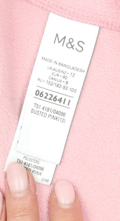 Marks and Spencer Women's Pink Fleece Jacket Size 12