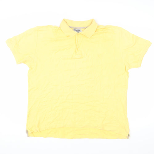Dissident Men’s Yellow Polo, Size L, Cotton, Casual
