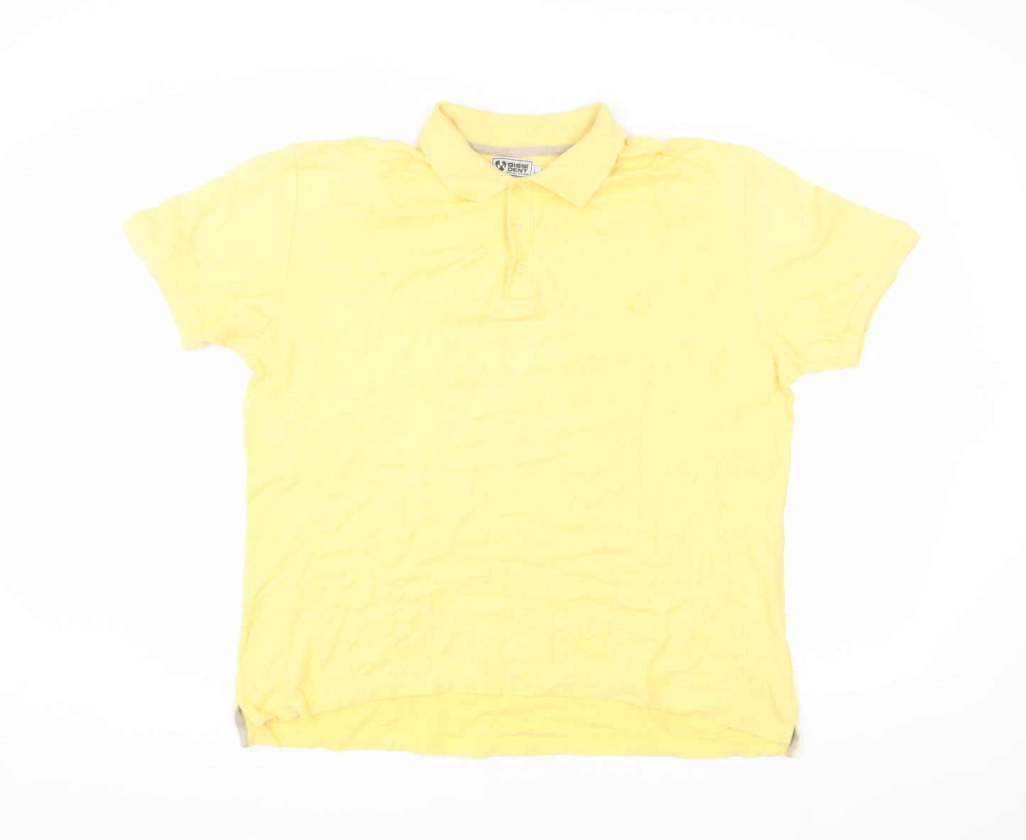 Dissident Men’s Yellow Polo, Size L, Cotton, Casual