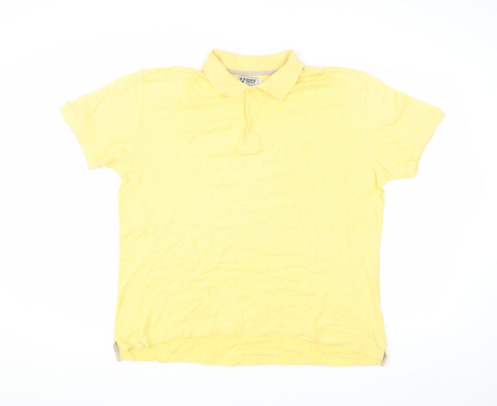 Dissident Men’s Yellow Polo, Size L, Cotton, Casual