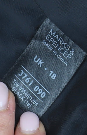 Marks and Spencer Women's Black Coat Size 18