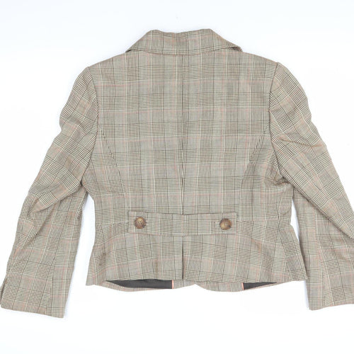 Coast Women's Beige Plaid Blazer Jacket - Size 16