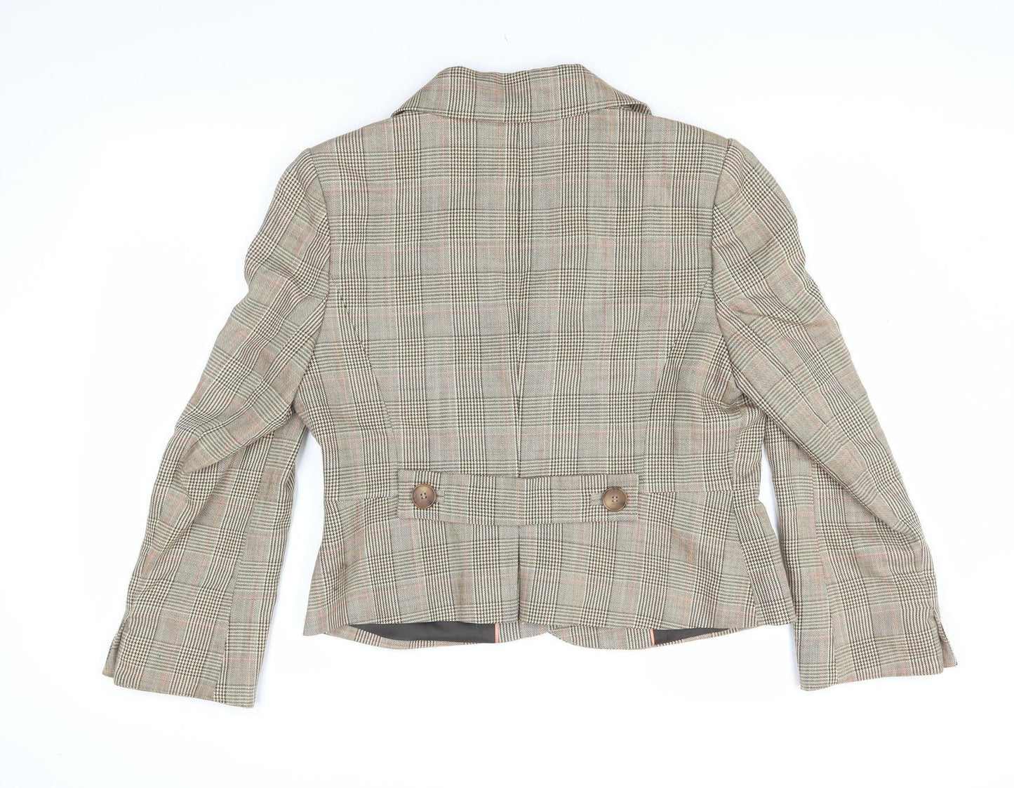 Coast Women's Beige Plaid Blazer Jacket - Size 16