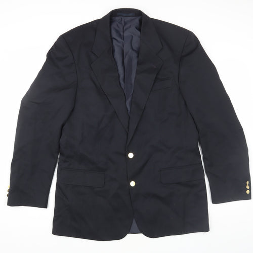 BHS Men's Black Long Blazer, Size 40L, Classic Look