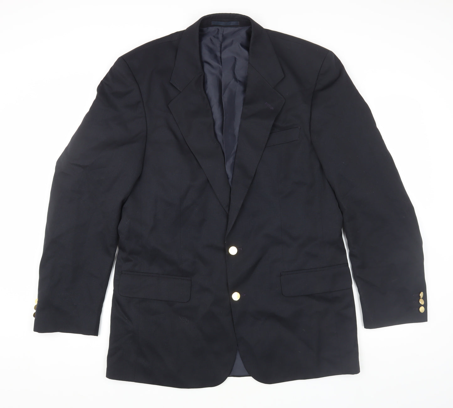 BHS Men's Black Long Blazer, Size 40L, Classic Look