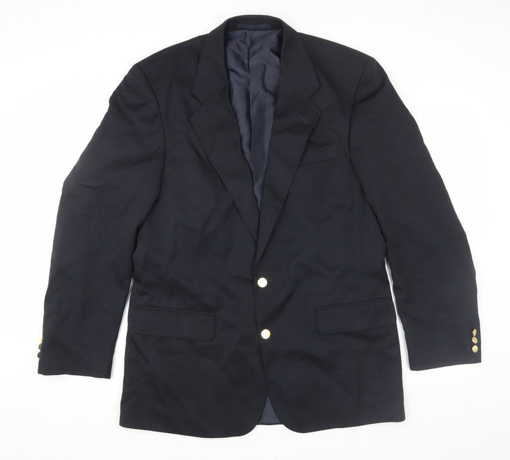 BHS Men's Black Long Blazer, Size 40L, Classic Look