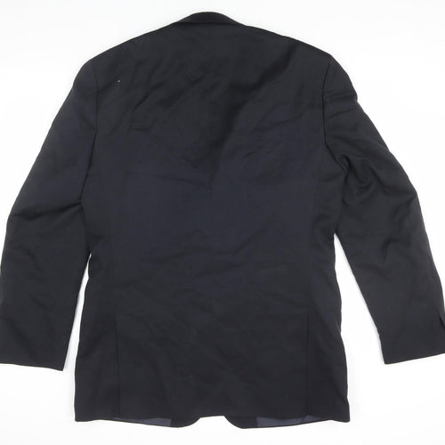 BHS Men's Black Long Blazer, Size 40L, Classic Look