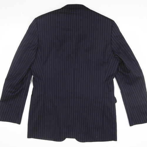 Jaeger Men's Black Striped Wool Blazer, Size 40R