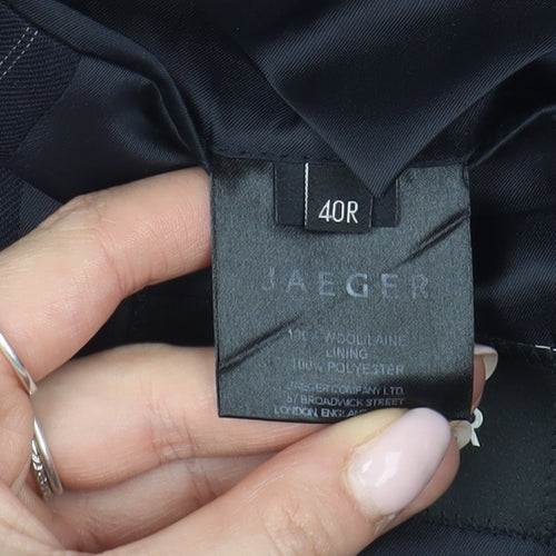 Jaeger Men's Black Striped Wool Blazer, Size 40R