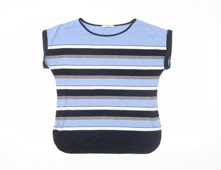 Oasis Women's Blue Striped T-Shirt, M, Spring Casual