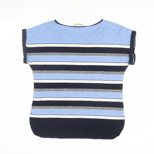 Oasis Women's Blue Striped T-Shirt, M, Spring Casual