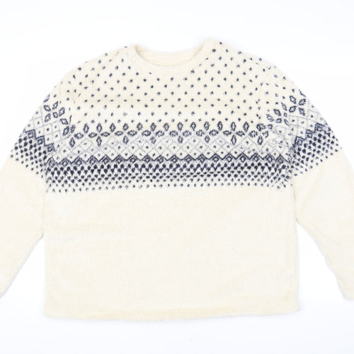 Uniqlo Unisex Ivory 2XL Pullover Sweatshirt