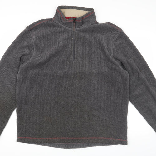 Marks and Spencer Men's Grey 1/2 Zip Regular Sweatshirt