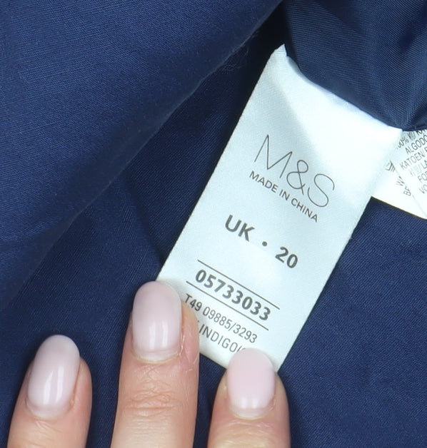 Marks and Spencer Blue Women's Trench Coat Size 20