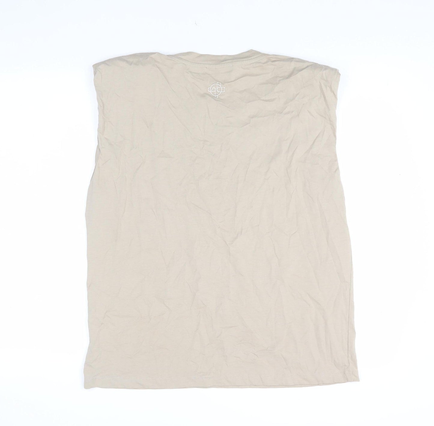 JUST Female Beige Cotton Sleeveless Tank Top