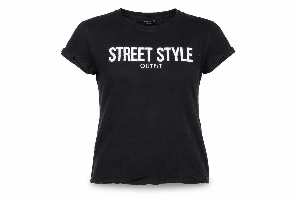 Bershka Women's Black Crew Neck T-Shirt Size 12 Casual