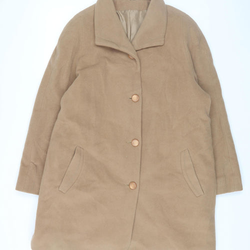 Klass Women’s Beige Wool Overcoat Size 16