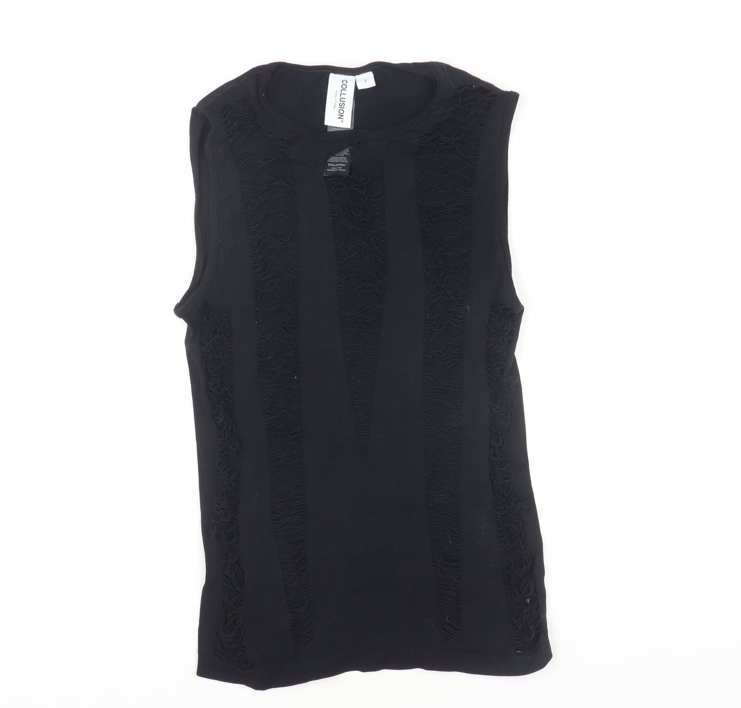 Collusion Women's Black Sleeveless Tank UK M