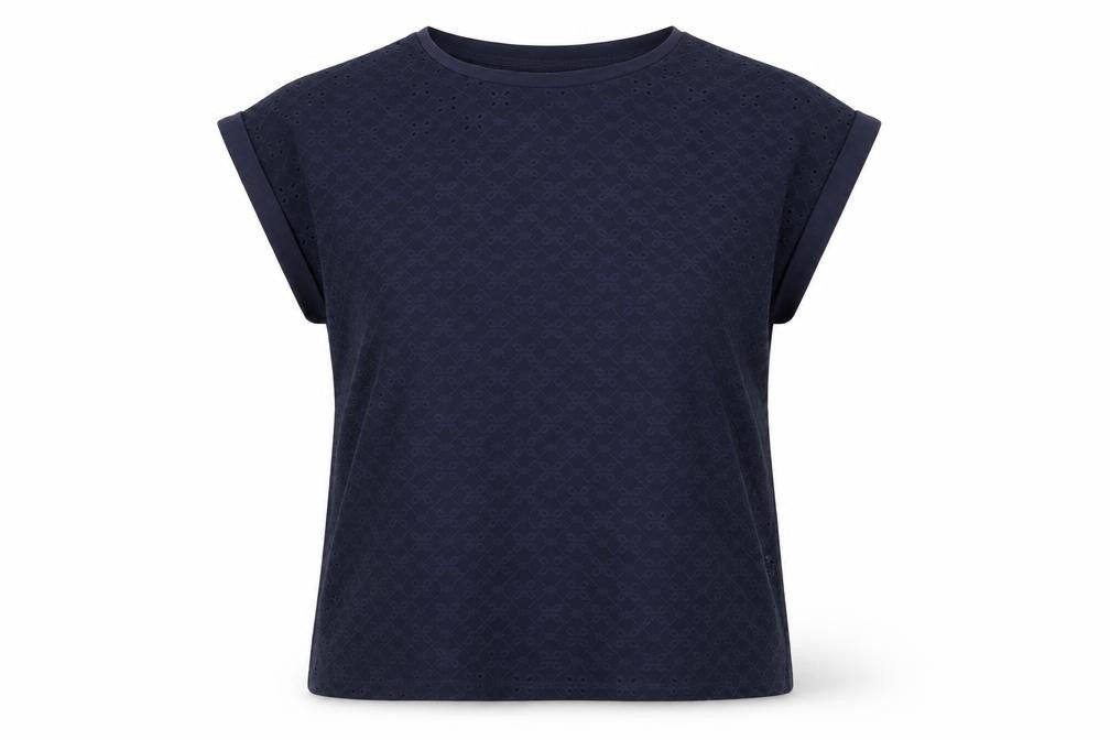 Lakeland Women's Blue Crew Neck Sleeveless T-Shirt