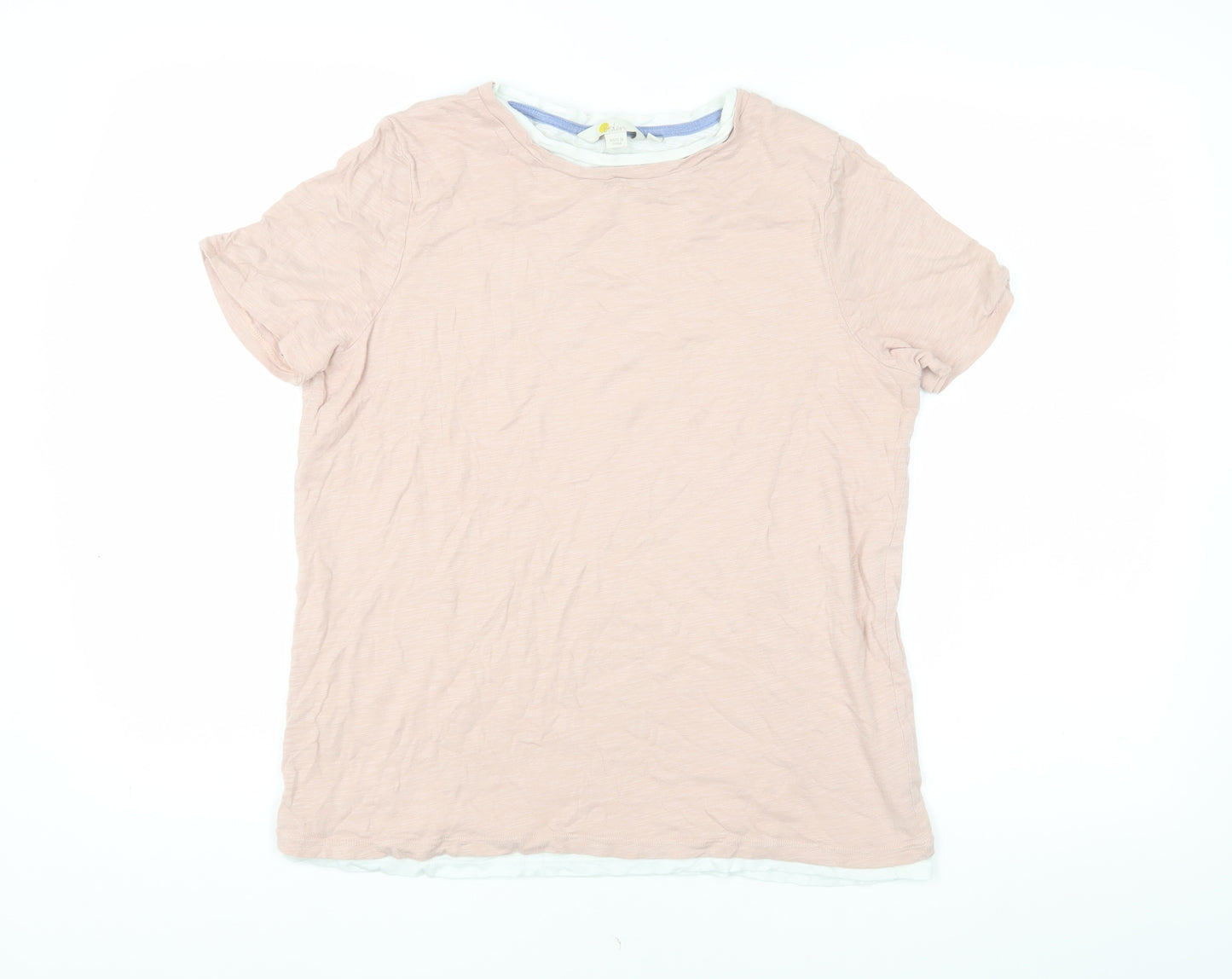 Boden Women's Pink T-Shirt, Size 14, Classic Crew Neck