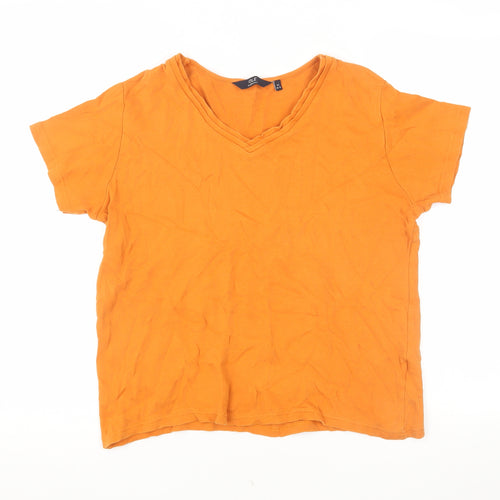 ISLE Essentials Women's Orange V-Neck T-Shirt M