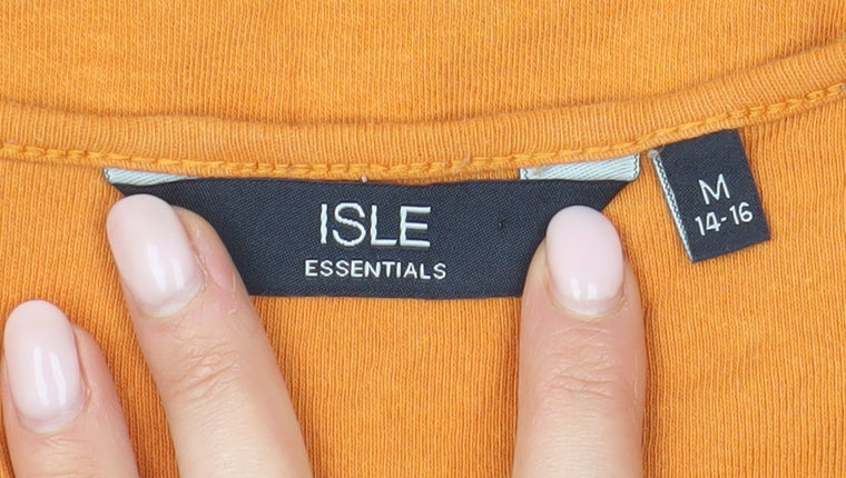 ISLE Essentials Women's Orange V-Neck T-Shirt M
