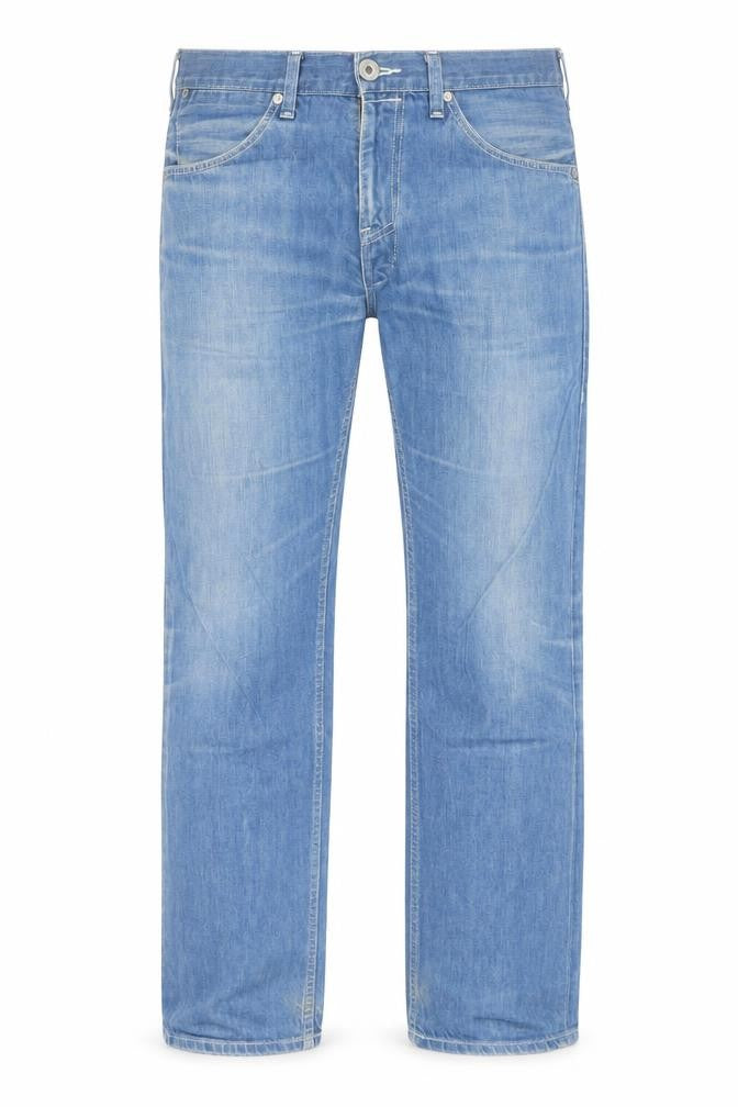 Front view of Levi's Men's Blue Straight Medium Wash Jeans M