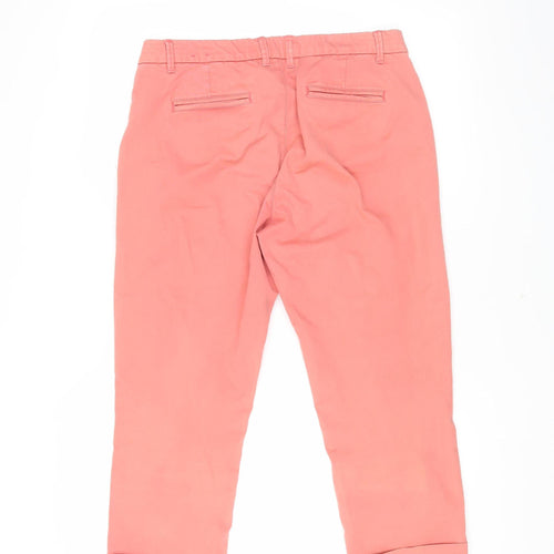 Fat Face Women's Pink Cropped Chino Trousers Size 10