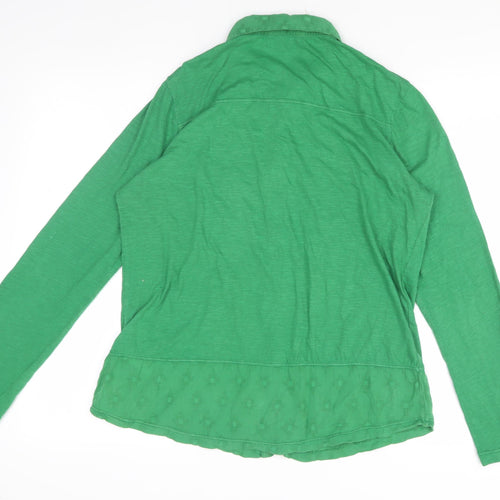 White Stuff Green Button-Up Shirt Women Size 14