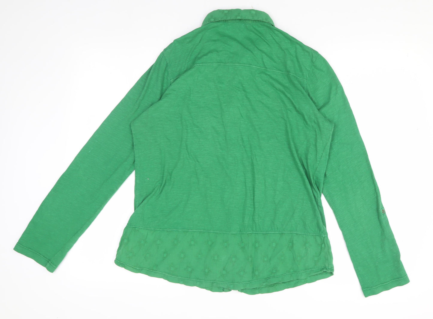 White Stuff Green Button-Up Shirt Women Size 14