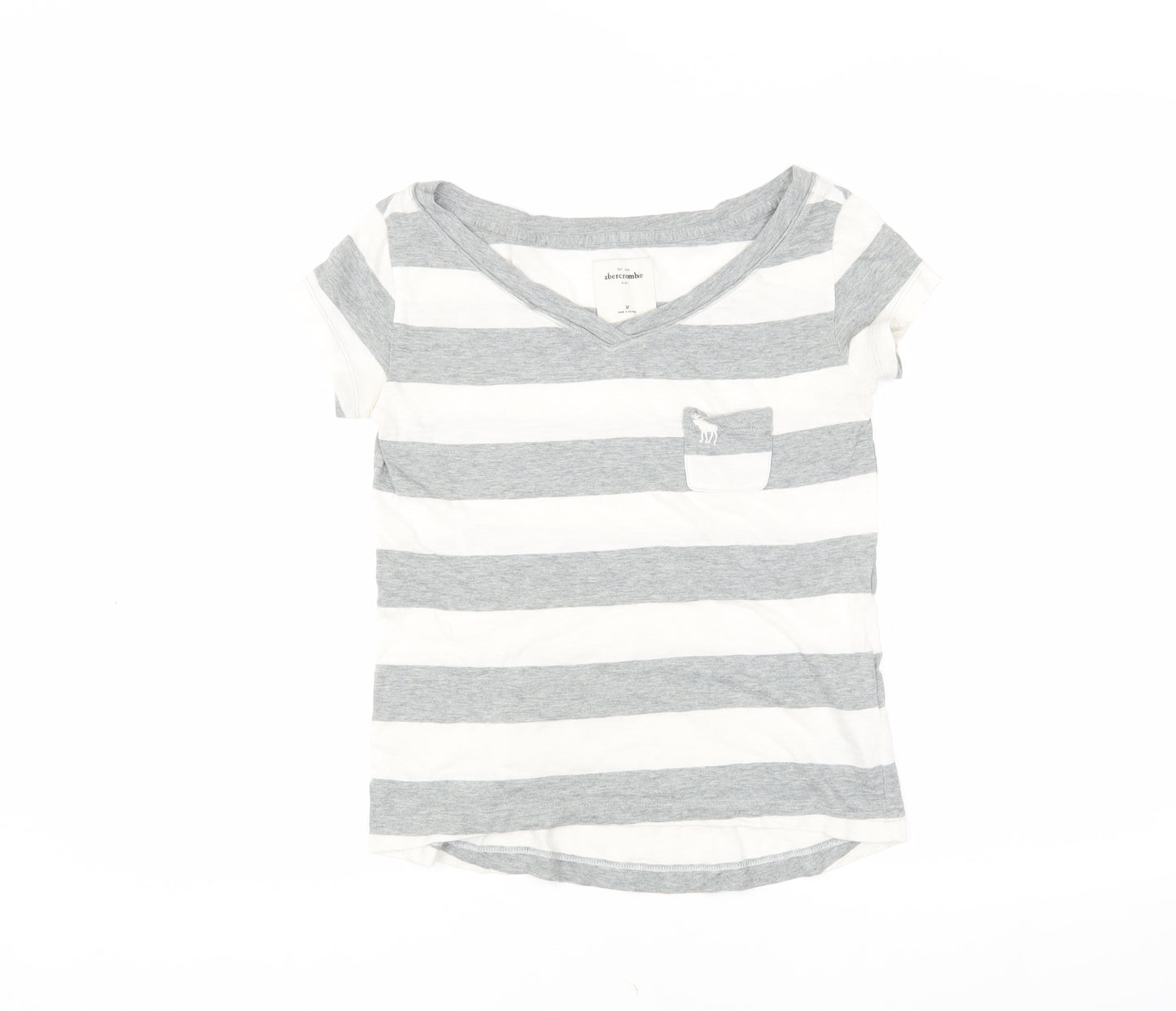 Abercrombie Grey Striped T-Shirt, Teens, M