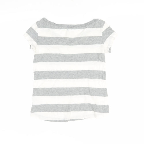 Abercrombie Grey Striped T-Shirt, Teens, M