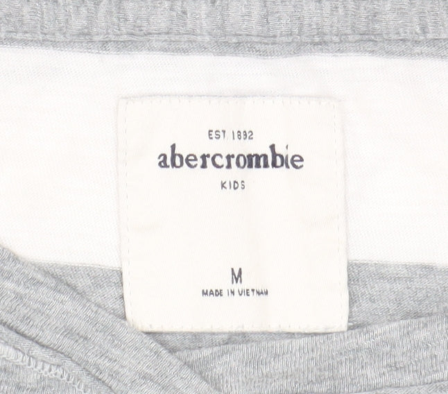 Abercrombie Grey Striped T-Shirt, Teens, M