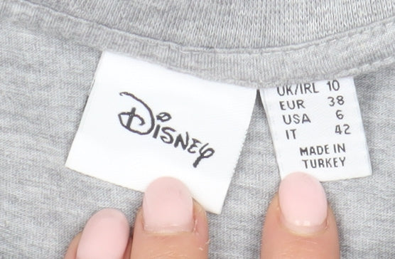 Disney Women Grey Minnie Mouse T-Shirt Size 10
